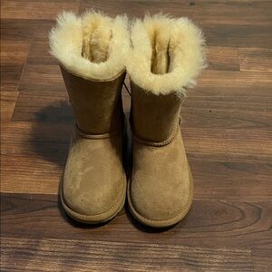 UGG Tan Kids Boots with Cream Fur